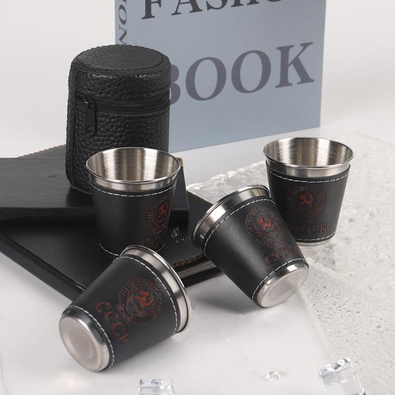 Whisky Beer And Wine - Conjunto de 4 Copos de Viagem